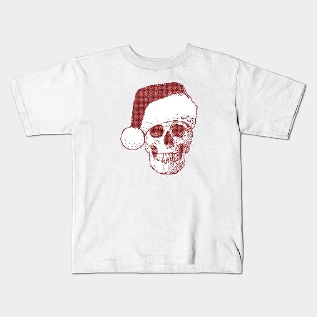 Santa Claus Hat Christmas Skull Fan Art Kids T-Shirt by TerBurch